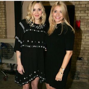 ZARA Black Embroidered Mini Tunic Dress